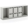 imageMartha Stewart Crafting Kids Cubby Organizer  Linen White Wooden Tabletop Art Storage with Removable Bins  Cube ShelvingGray