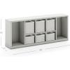 imageMartha Stewart Crafting Kids Cubby Organizer  Linen White Wooden Tabletop Art Storage with Removable Bins  Cube ShelvingGray