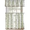 imageMartha Stewart Daisy 3Piece Window Curtain Valance and Tiers Set GreenGreen