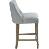 imageMartha Stewart Delaney Upholstered MidCentury Modern Counter Stool with Turn Legs Footrest and Kickplate for Kitchen Island Chairs Dining Room Furniture Home Bar BlueDelaney