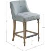 imageMartha Stewart Delaney Upholstered MidCentury Modern Counter Stool with Turn Legs Footrest and Kickplate for Kitchen Island Chairs Dining Room Furniture Home Bar BlueDelaney