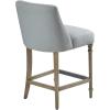 imageMartha Stewart Delaney Upholstered MidCentury Modern Counter Stool with Turn Legs Footrest and Kickplate for Kitchen Island Chairs Dining Room Furniture Home Bar BlueDelaney