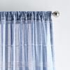 imageMartha Stewart Delicate Stripe Sheer Rod Pocket Window Curtain Panel Pair for Living Room 84quot WhiteIndigo
