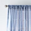 imageMartha Stewart Delicate Stripe Sheer Rod Pocket Window Curtain Panel Pair for Living Room 84quot WhiteIndigo