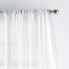 imageMartha Stewart Delicate Stripe Sheer Rod Pocket Window Curtain Panel Pair for Living Room 84quot WhiteWhite