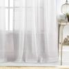 imageMartha Stewart Delicate Stripe Sheer Rod Pocket Window Curtain Panel Pair for Living Room 84quot WhiteWhite