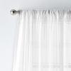 imageMartha Stewart Delicate Stripe Sheer Rod Pocket Window Curtain Panel Pair for Living Room 84quot WhiteWhite