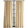 imageMartha Stewart Elegant Curtains Light Filtering Vineyard Leaf Print Rod PocketBack Tab Window Curtain Panel Pair 95quot GoldGold
