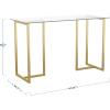 imageMartha Stewart Eli Home Office Desk with Glass Top and Steel Frame Oil Rubbed BronzeClear TopPolished Brass Frame