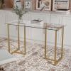 imageMartha Stewart Eli Home Office Desk with Glass Top and Steel Frame Oil Rubbed BronzeClear TopPolished Brass Frame
