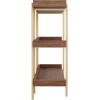 imageMartha Stewart Emmett 3 Shelf Bookcase with Vertical Metal Frame Home Office Storage Display Unit 35quot H Walnut Wood GrainPolished BrassWalnut Wood GrainPolished Brass Frame