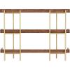 imageMartha Stewart Emmett 3 Shelf Bookcase with Vertical Metal Frame Home Office Storage Display Unit 35quot H Walnut Wood GrainPolished BrassWalnut Wood GrainPolished Brass Frame