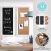 imageMartha Stewart Everette Cork Board Chalk Board Letter Board Set with Included Push Pins Magnets Liquid Chalk Letters 18quot x 24quot Light Natural Woodgrain FrameWhite Woodgrain