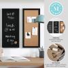 imageMartha Stewart Everette Cork Board Chalk Board Letter Board Set with Included Push Pins Magnets Liquid Chalk Letters 18quot x 24quot Light Natural Woodgrain FrameBlack Woodgrain