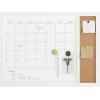 imageMartha Stewart Everette Magnetic Dry Erase Monthly Calendar and Cork Board Combo with Included Marker Magnets and Push Pins 24quotx18quot White Woodgrain FrameWhite Woodgrain