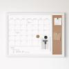 imageMartha Stewart Everette Magnetic Dry Erase Monthly Calendar and Cork Board Combo with Included Marker Magnets and Push Pins 24quotx18quot White Woodgrain FrameWhite Woodgrain