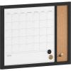 imageMartha Stewart Everette Magnetic Dry Erase Monthly Calendar and Cork Board Combo with Included Marker Magnets and Push Pins 24quotx18quot White Woodgrain FrameBlack Woodgrain