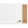 imageMartha Stewart Everette Magnetic Dry Erase Monthly Calendar and Cork Board Combo with Included Marker Magnets and Push Pins 24quotx18quot White Woodgrain FrameWhite Woodgrain