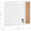 imageMartha Stewart Everette Magnetic Dry Erase Monthly Calendar and Cork Board Combo with Included Marker Magnets and Push Pins 24quotx18quot White Woodgrain FrameLight Natural Woodgrain