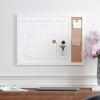 imageMartha Stewart Everette Magnetic Dry Erase Monthly Calendar and Cork Board Combo with Included Marker Magnets and Push Pins 24quotx18quot White Woodgrain FrameWhite Woodgrain