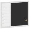 imageMartha Stewart Everette Magnetic Weekly Calendar Dry Erase Board and Chalk Board with Liquid Chalk Marker and Magnets 24quotx18quot White Woodgrain FrameWhite Woodgrain