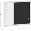 imageMartha Stewart Everette Magnetic Weekly Calendar Dry Erase Board and Chalk Board with Liquid Chalk Marker and Magnets 24quotx18quot White Woodgrain FrameLight Natural Woodgrain