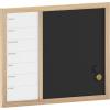 imageMartha Stewart Everette Magnetic Weekly Calendar Dry Erase Board and Chalk Board with Liquid Chalk Marker and Magnets 24quotx18quot White Woodgrain FrameLight Natural Woodgrain