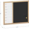 imageMartha Stewart Everette Magnetic Weekly Calendar Dry Erase Board and Chalk Board with Liquid Chalk Marker and Magnets 24quotx18quot White Woodgrain FrameLight Natural Woodgrain