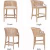 imageMartha Stewart Farmhouse Counter Height Bar Stools Handcrafted Rattan Counter Height Stools Kickplate Footrest for Kitchen Island Upholstered Dining Room Chairs Furniture Home Bar  Natural PlayaNatural Whitewash