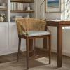imageMartha Stewart Farmhouse Counter Height Bar Stools Handcrafted Rattan Counter Height Stools Kickplate Footrest for Kitchen Island Upholstered Dining Room Chairs Furniture Home Bar  Natural PlayaNatural