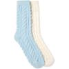 imageMartha Stewart Fuzzy Socks For Women Warm And Cozy For Winter Perfect For Home CableIvoryWinter Sky