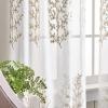 imageMartha Stewart Georgia Embroidery Sheer Rod Pocket Window Curtain Panel Pair 84 IvoryIvory