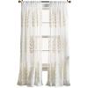 imageMartha Stewart Georgia Embroidery Sheer Rod Pocket Window Curtain Panel Pair 84 IvoryIvory