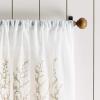 imageMartha Stewart Georgia Embroidery Sheer Rod Pocket Window Curtain Panel Pair 84 IvoryIvory