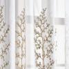 imageMartha Stewart Georgia Embroidery Sheer Rod Pocket Window Curtain Panel Pair 84 IvoryIvory