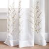imageMartha Stewart Georgia Embroidery Sheer Rod Pocket Window Curtain Panel Pair 84 IvoryIvory