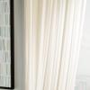 imageMartha Stewart Glacier Sheer Rod Pocket Window Curtain Panel Pair 95quot WhiteIvory