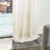 imageMartha Stewart Glacier Sheer Rod Pocket Window Curtain Panel Pair 95quot WhiteIvory
