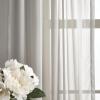 imageMartha Stewart Glacier Sheer Rod Pocket Window Curtain Panel Pair 95quot WhiteSilver