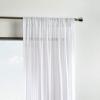 imageMartha Stewart Glacier Sheer Rod Pocket Window Curtain Panel Pair 95quot WhiteWhite