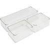 imageMartha Stewart Grady Clear Plastic Stackable Storage Boxes with White Engineered Wood Lids Set of 3ClearWhite Engineered Top