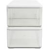 imageMartha Stewart Grady Clear Plastic Stackable Storage Boxes with White Engineered Wood Lids Set of 3ClearWhite Engineered Top