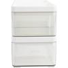 imageMartha Stewart Grady Clear Plastic Stackable Storage Boxes with White Engineered Wood Lids Set of 3ClearWhite Plastic Top