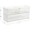 imageMartha Stewart Grady Clear Plastic Stackable Storage Boxes with White Engineered Wood Lids Set of 3ClearWhite Plastic Top