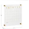 imageMartha Stewart Grayson Acrylic Wall Calendar with Notes with Dry Erase Marker and Mounting Hardware 24quot x 18quot wGold PrintClearBlack
