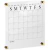 imageMartha Stewart Grayson Acrylic Wall Calendar with Notes with Dry Erase Marker and Mounting Hardware 24quot x 18quot wGold PrintClearBlack