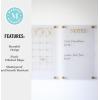 imageMartha Stewart Grayson Acrylic Wall Calendar with Notes with Dry Erase Marker and Mounting Hardware 24quot x 18quot wGold PrintClearBlack