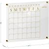 imageMartha Stewart Grayson Acrylic Wall Calendar with Notes with Dry Erase Marker and Mounting Hardware 24quot x 18quot wGold PrintClearBlack