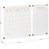 imageMartha Stewart Grayson Acrylic Wall Calendar with Notes with Dry Erase Marker and Mounting Hardware 24quot x 18quot wGold PrintClearBlack