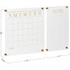imageMartha Stewart Grayson Acrylic Wall Calendar with Notes with Dry Erase Marker and Mounting Hardware 24quot x 18quot wGold PrintClearGold